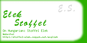 elek stoffel business card